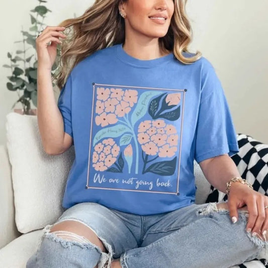 Subtle Kamala Abstract Tshirt, Understated Modern Hydrangea We Are Not Going Back T-shirt, Gift For Her Feminist Democrat...