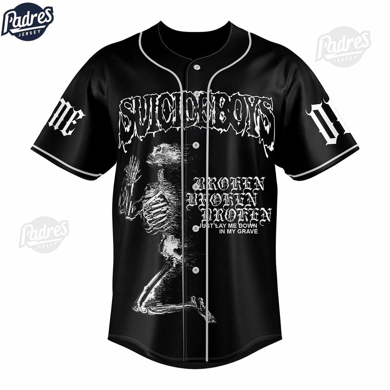Suicideboys Carrollton Custom Black Baseball Jersey Online - Padres Jersey Oasis: Elevate Your Baseball Style... (Image 3)