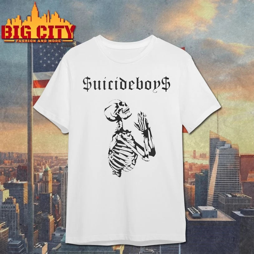 Suicideboys Merch Praying Skeleton shirt