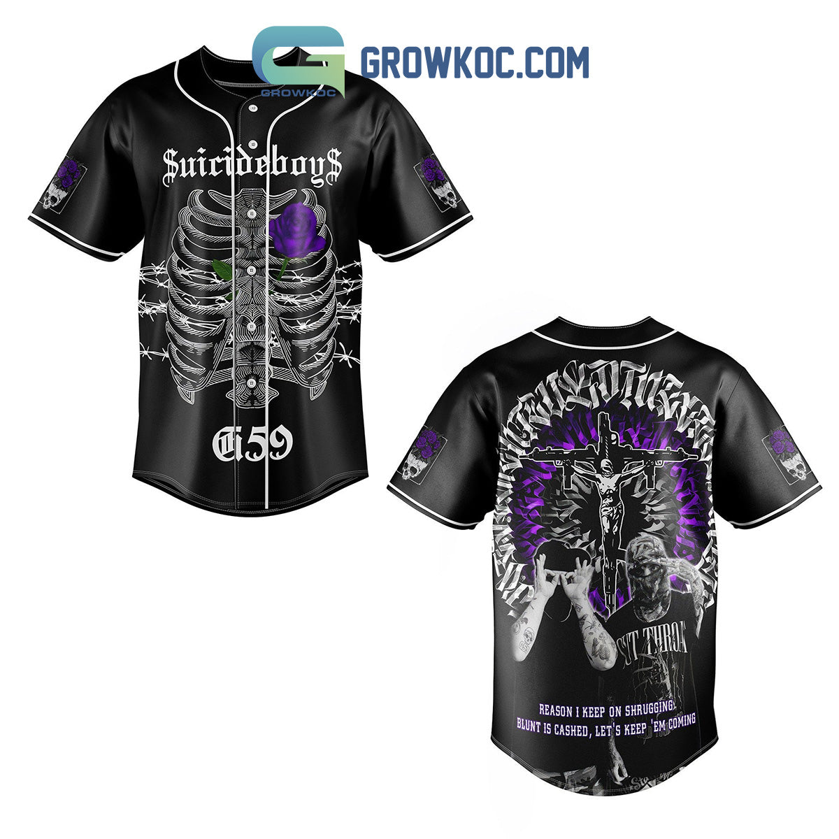 Suicideboys Reason I Keep On Shrugging Blunt Is Cashed Let’s Keep ‘Em Coming Baseball Jersey