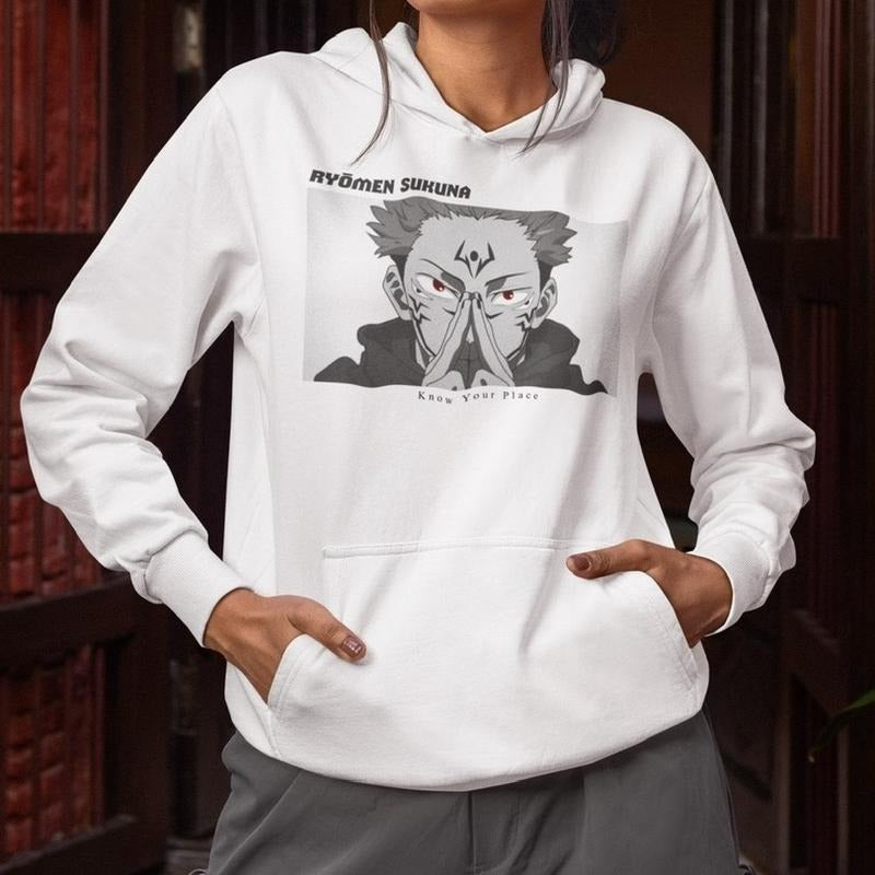 Sukuna Vintage Hoodie JuJutsu Kaisen Anime Manga Inspired Womens Mens Clothing Cotton Graphic T-Shirts, Sweatshirt