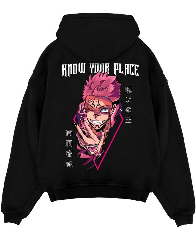 Sukuna X Know your place - Jujutsu Kaisen Hoodie T-shirt Hoodies & Sweatshirts | WearSparks.com