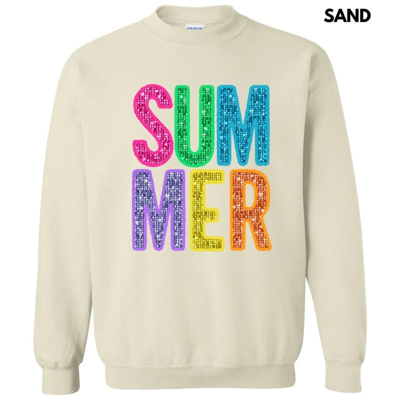 Summer Faux Sequin Sweatshirt 'NLB' T-Shirts, Hoodie | WearSparks.com
