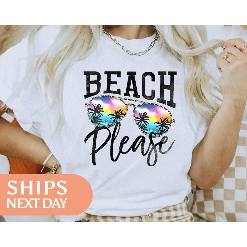 Summer Shirt - Beach Please Tshirt - Sunglasses sweatshirt- Beach Lover Gift hoodie- Summer Vacation Gift - Beach Themed...