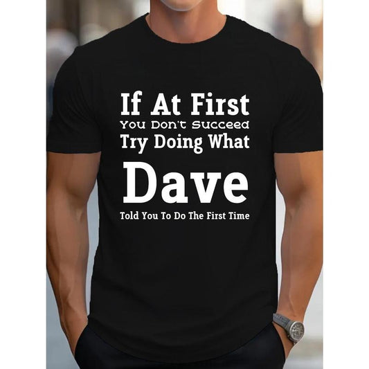Summer casual short-sleeved men's "Dave" printed T-shirt Made in USA Hoodie, Sweatshirt | WearSparks.com