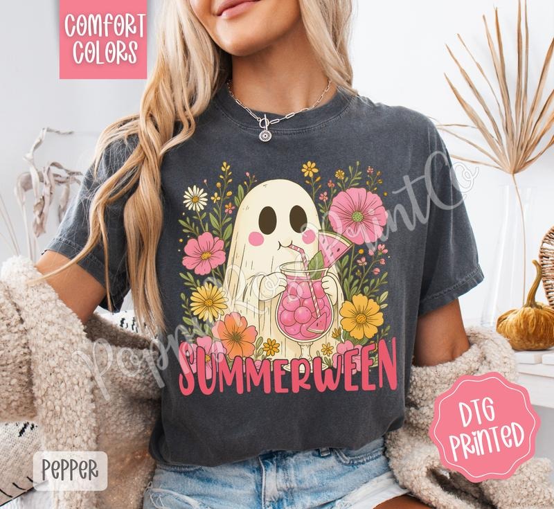 Summerween Shirt Comfort Colors, Trendy Women's Graphic Tshirt Hoodie, Sweatshirt | WearSparks.com