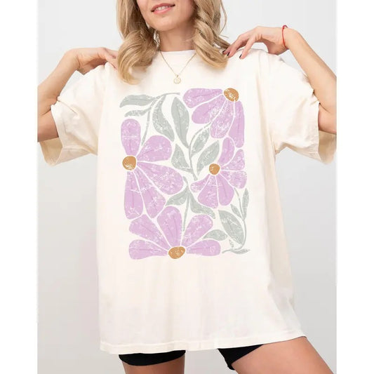 Summery, Gorgeous Abstract Flowers, Boho Floral Design, Summer Vibes, Gardening, Festival, Nature Shirt, Women's Comfort...