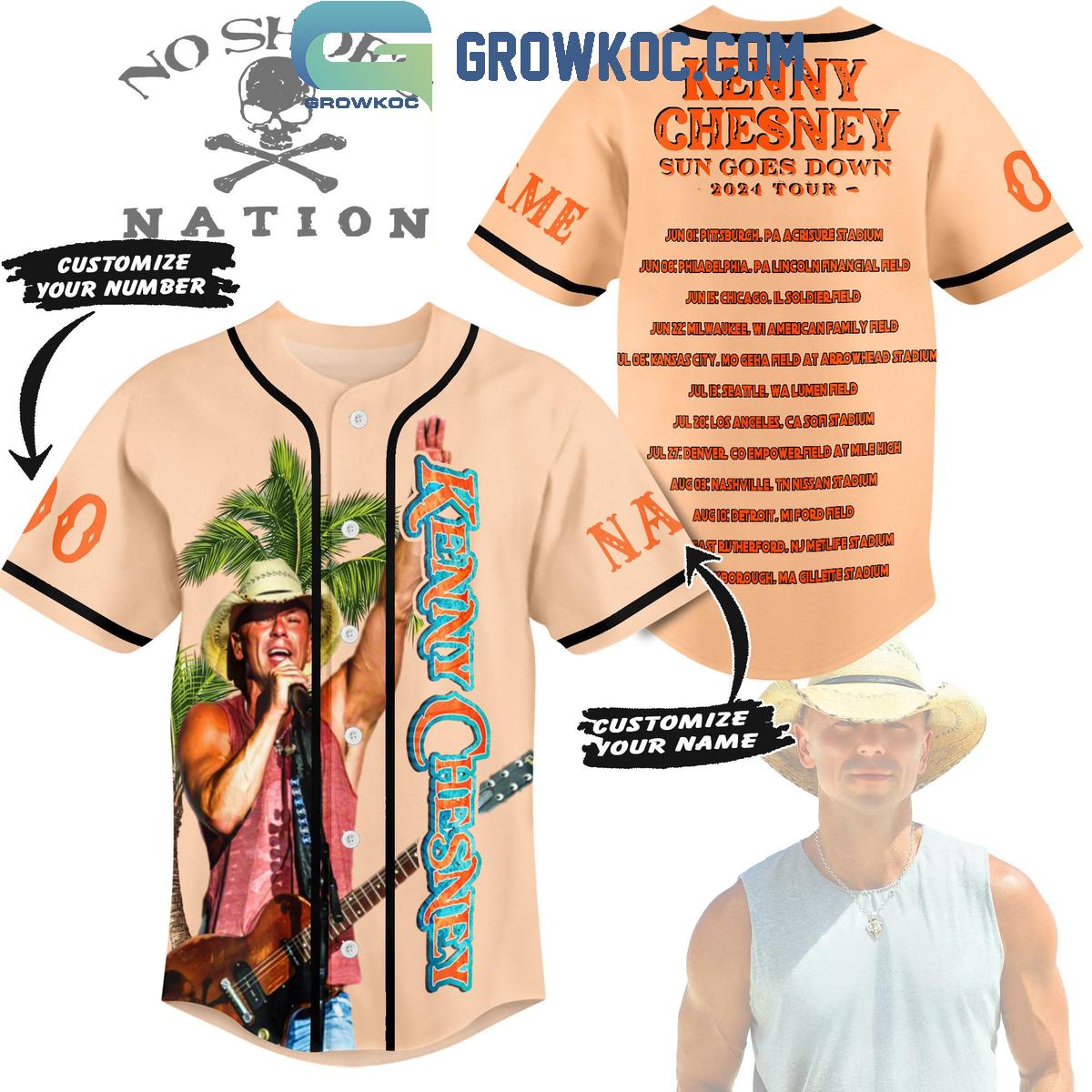 Sun Goes Down 2024 Tour Kenny Chesney Fan Personalized Baseball Jersey
