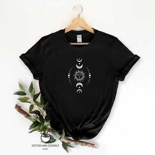 Sun Moon Tshirt Celestial Tee Gifts For Her Sun Shirt One With The Sun Boho Shirt Vintage Tee Mystical Tee Moon Shirt...