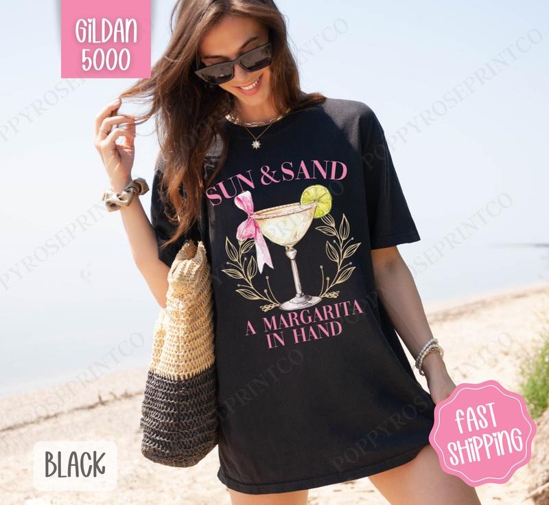 Sun and Sand Margarita Gildan Shirt, Cute Cocktail Tshirt, Trendy Margarita Tee Hoodie, Sweatshirt | WearSparks.com
