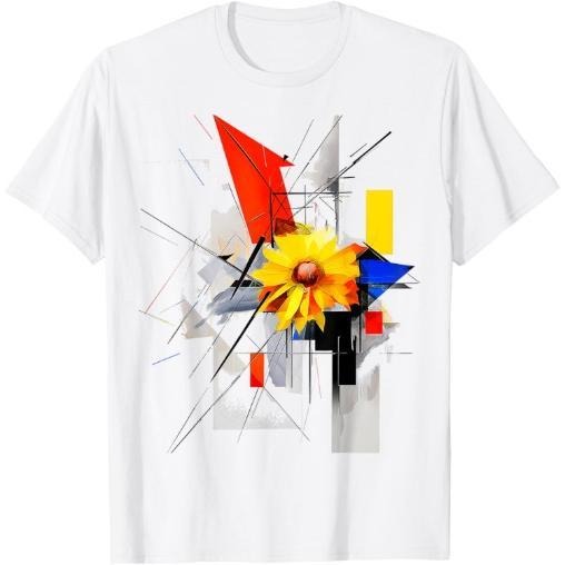 Sunflower Art Abstract Polygon Flower Graphic Sunflower T-Shirt Made in USA Hoodie, Sweatshirt | WearSparks.com