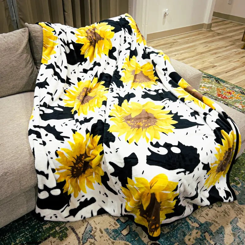Sunflower Cow Throw 78X90 T-Shirts, Hoodie, Sweatshirt | WearSparks.com