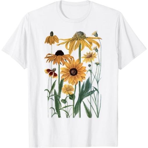 Sunflower Wildflower Vintage Botanical Plant Gardening T-Shirt Made in USA Hoodie, Sweatshirt | WearSparks.com