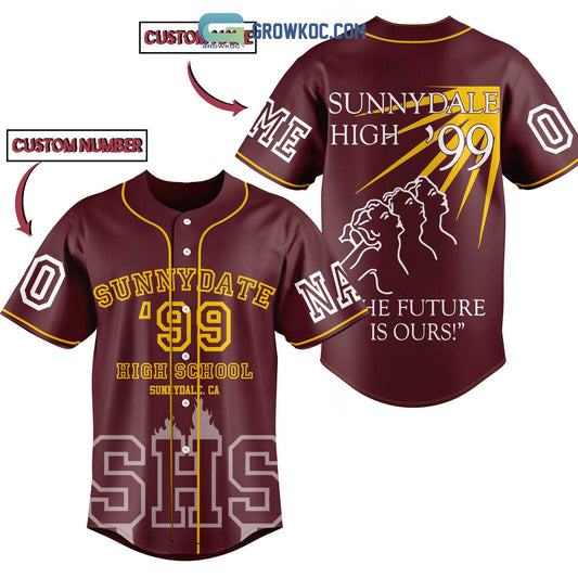 Sunnydale High School 99 The Future Is Ours Personalized Baseball Jersey