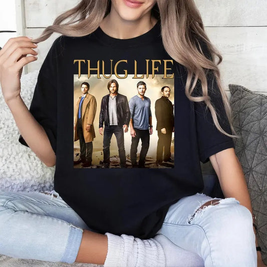 Supeernatural Thug Life T Shirt, Thug Life Supeernatural T Shirt,  Sam-Winchester Shirt, Dean-Winchester T-Shirt...