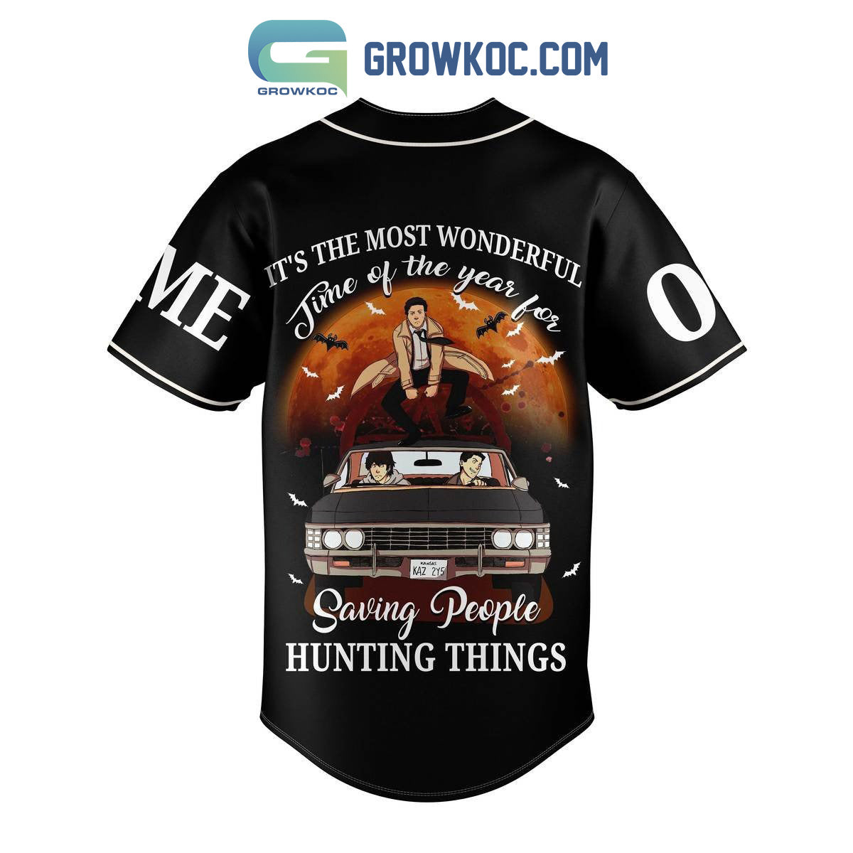 Super Natural Winchester Brothers Saving People Hunting Things Personalized Baseball Jersey