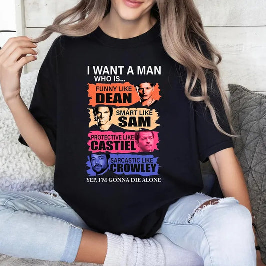 Supernatural Sam And Dean T-Shirt, Winchester Brothers Shirt, Gift For Woman and Man Unisex T-Shirt  Casual Cotton Fabric...