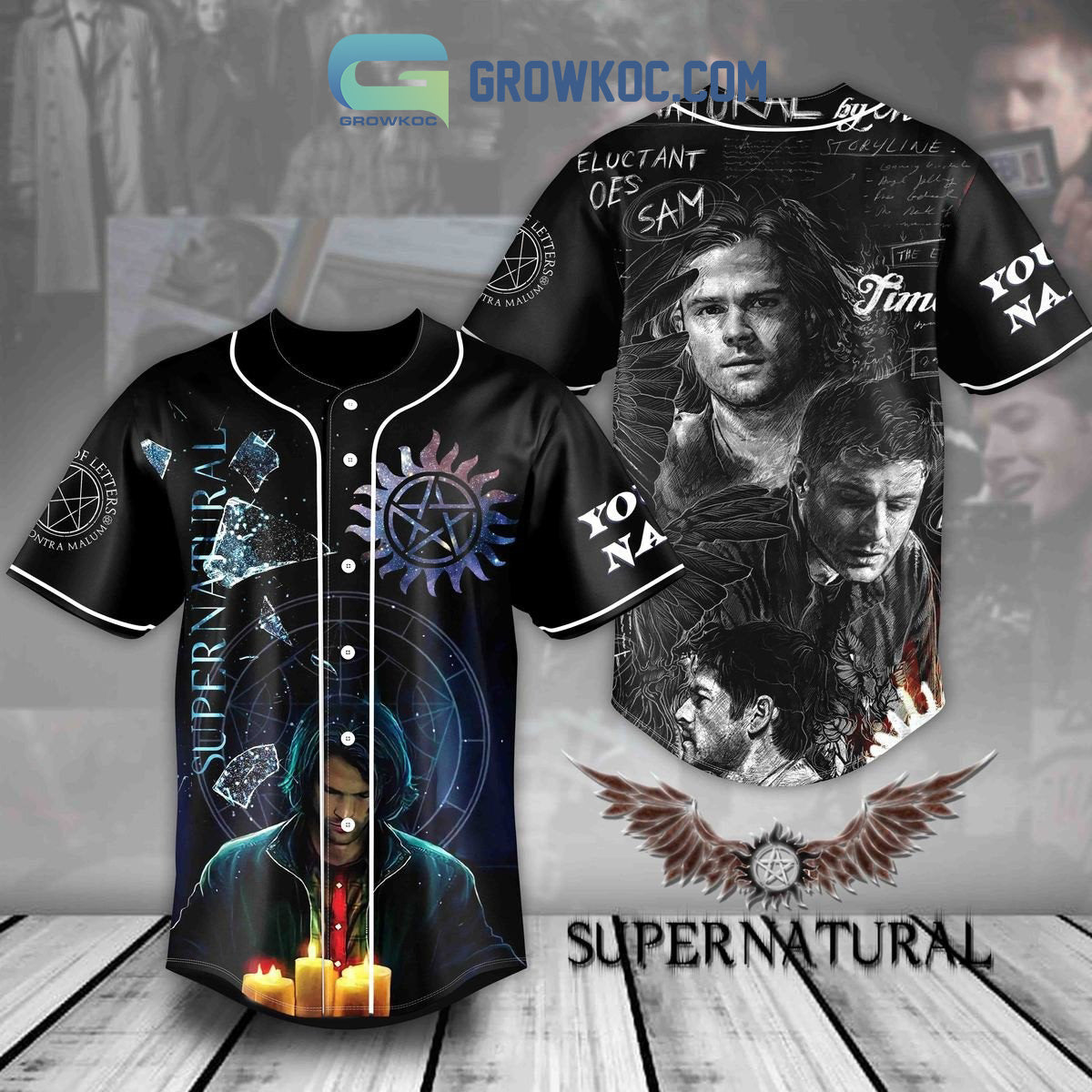 Supernatural Sam Winchester Personalized Baseball Jersey
