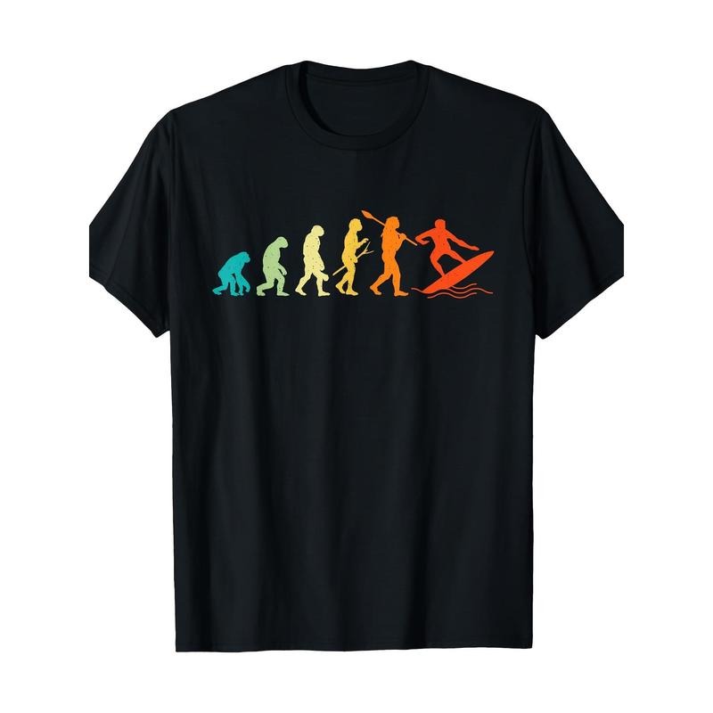 Surfer Evolution - Surfboard Surfer Surf T-shirt 100% cotton T-shirt Made in USA Hoodie, Sweatshirt | WearSparks.com