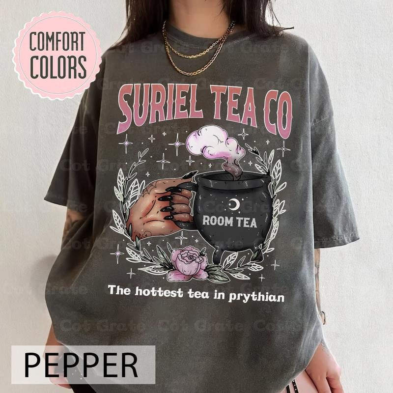 Suriel Tea Co Shirt-ACOTAR Tea Sweater,Book Lover Gift, Perfect for Rhysand Fans,Night Court Inspired Top,Sarah J Maas...