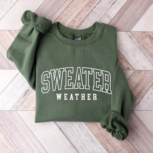 Sweater Weather Sweatshirt, Cozy Sweatshirt, Fall Sweatshirt, Retro Fall Crewneck, Fall Sweater, Cozy Sweater Weather...