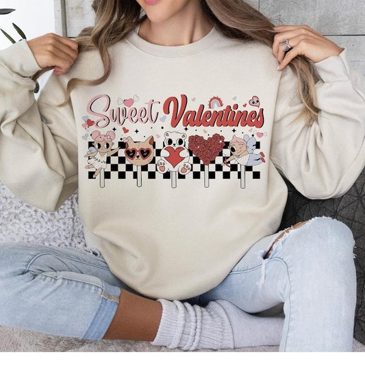 Sweatshirt Valentine Sweatshirts , Retro Valentine Sweatshirts , Groovy Valentine  , Love , Heart , Cute Valentine...
