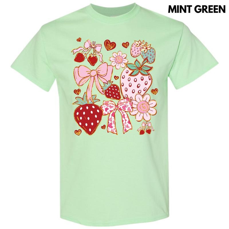 Sweet Strawberry Scene Gildan Short Sleeve T-Shirt 'NLB' Hoodie, Sweatshirt | WearSparks.com