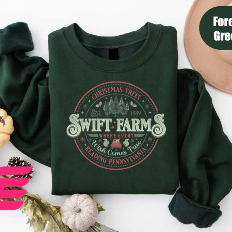 Swift Farm Christmas Trees Sweatshirt, Christmas Tree Sweatshirt, Christmas Tree Sweater, Christmas Holiday Shirt, Xmas...
