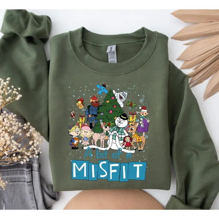 A Bit Of Misfit Rud0Iph The Red N0sed Reindeeb Christmas Sweatshirt/T-Shirt, For Men, For Women