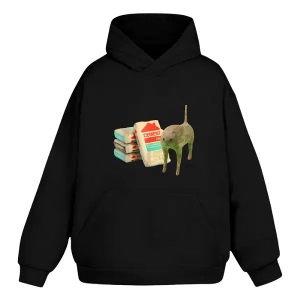 I Eat Cement Cursed Cat Oddly Specific Meme Graphic Hoodie/Sweatshirt/T-Shirt, For Men, For Women