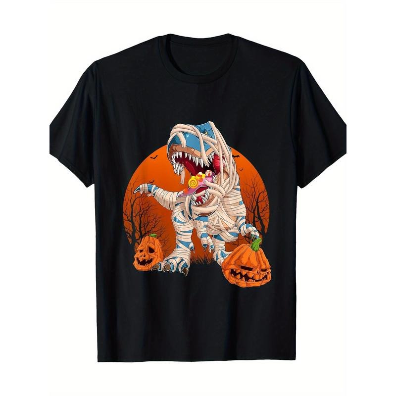 T-rex Pumpkin Dinosaur Halloween Mummy Zombie Dinosaur T-shirt -100% cotton Made in USA Hoodie, Sweatshirt | WearSparks.com