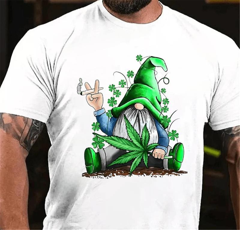 T-shirt Funny Gnome Pot Leaf 420   St Patrick's Day Classic T-shirt Hoodie, Sweatshirt | WearSparks.com