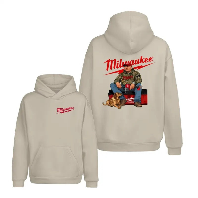 Daddy's Shirt, President 2025 - Milwaukee Trumm Camo Unisex Cotton Hoodie/T-shirt, Crewneck cotton shirt, Unisex for man...