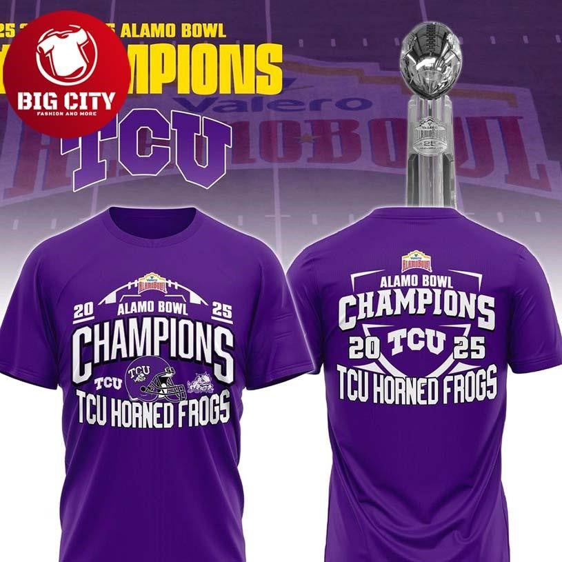 TCU Football Valero Alamo Bowl Champions 2025 Two Sided Shirt