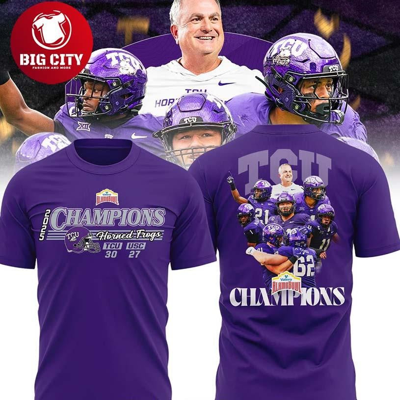 TCU Horned Frogs Valero Alamo Bowl Champions 2025 Football Two Sided Shirt