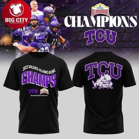 TCU Horned Frogs Valero Alamo Bowl Champions 2026 Two Sided Shirt
