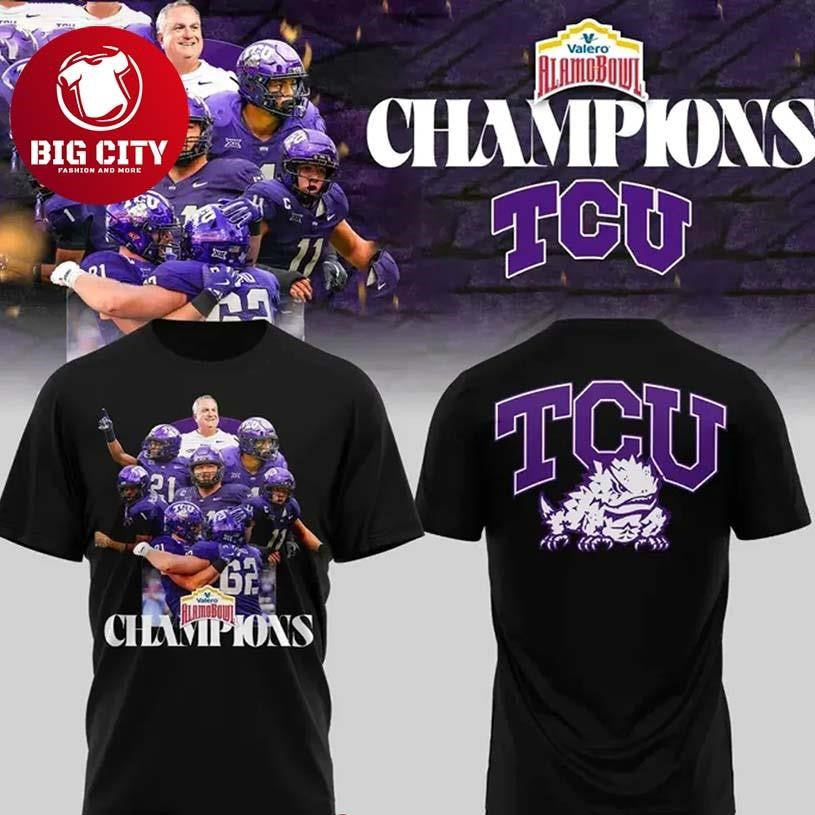 TCU Horned Frogs Valero Alamo Bowl Champions Two Sided Shirt