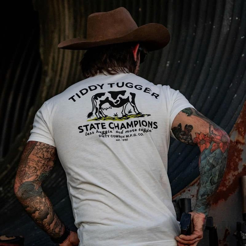 TIDDY TUGGER 1990 State Champions Vintage Men's T-Shirt 1-Side Unisex Cotton Tee Hoodie, Sweatshirt | WearSparks.com