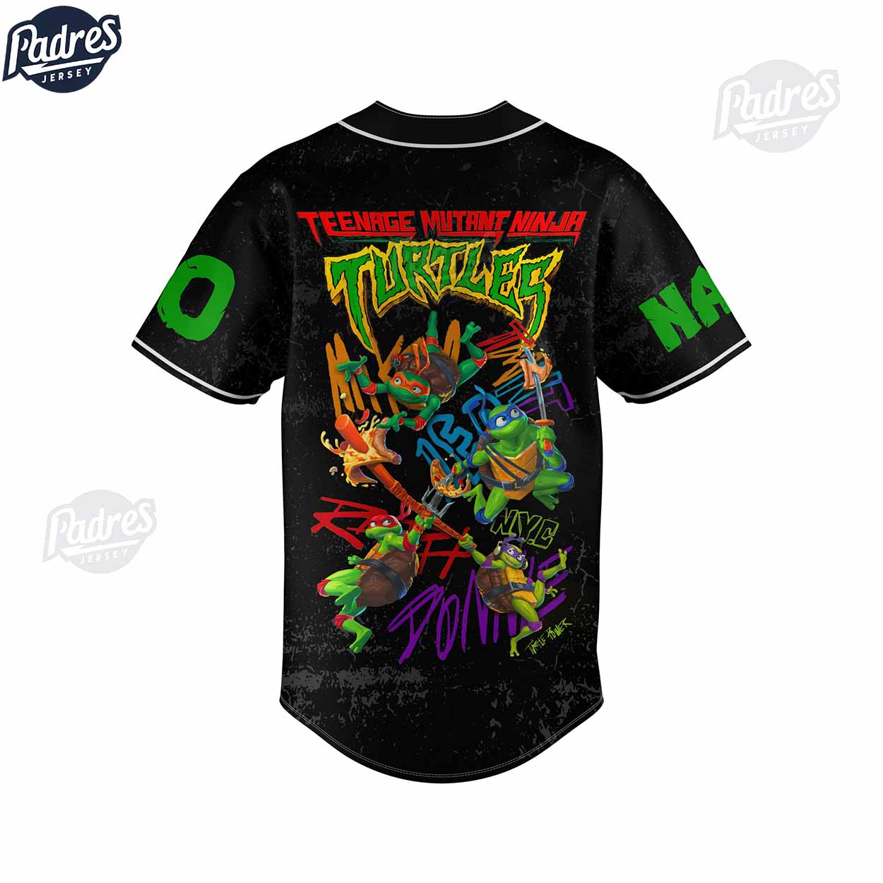 TMNT MUTANT MayHem Ninja Turtles Custom Baseball Jersey - Padres Jersey Oasis: Elevate Your Baseball Style Game... (Image 2)