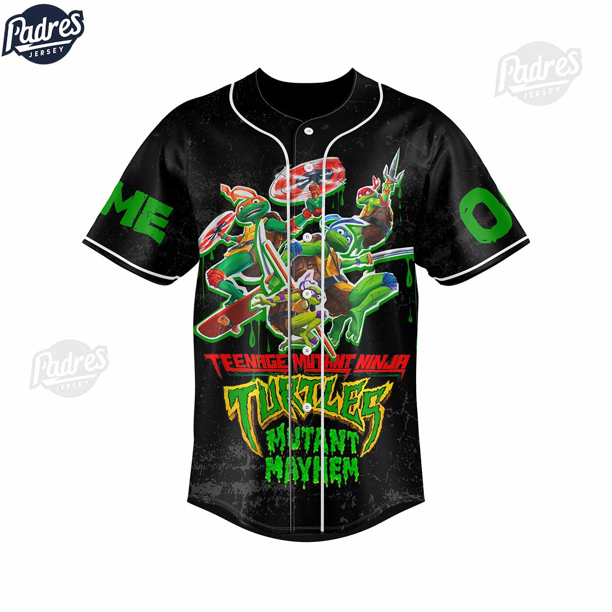 TMNT MUTANT MayHem Ninja Turtles Custom Baseball Jersey - Padres Jersey Oasis: Elevate Your Baseball Style Game... (Image 3)