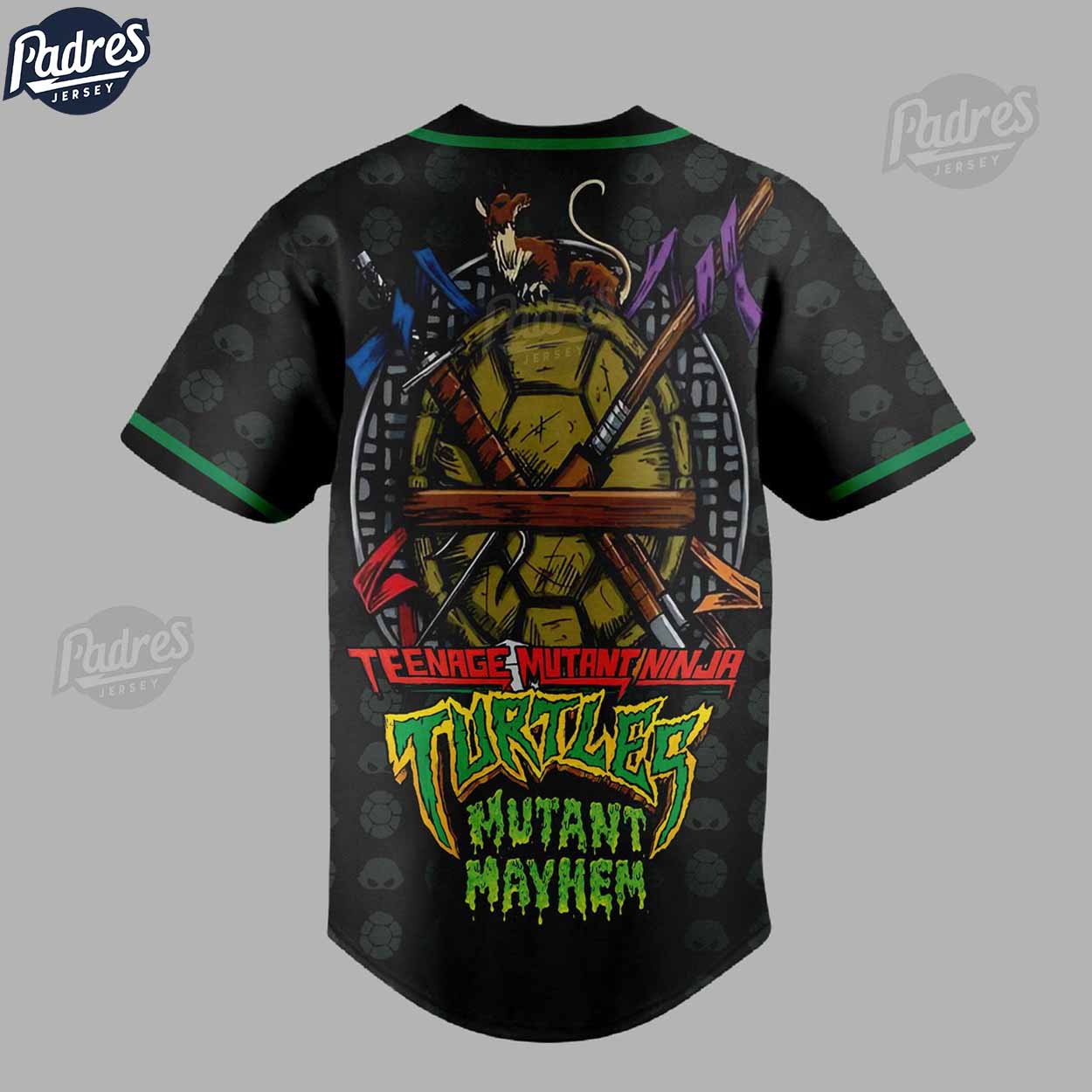 TMNT MUTANT MayHem Ninja Turtles Custom Baseball Jersey Style - Padres Jersey Oasis: Elevate Your Baseball... (Image 3)