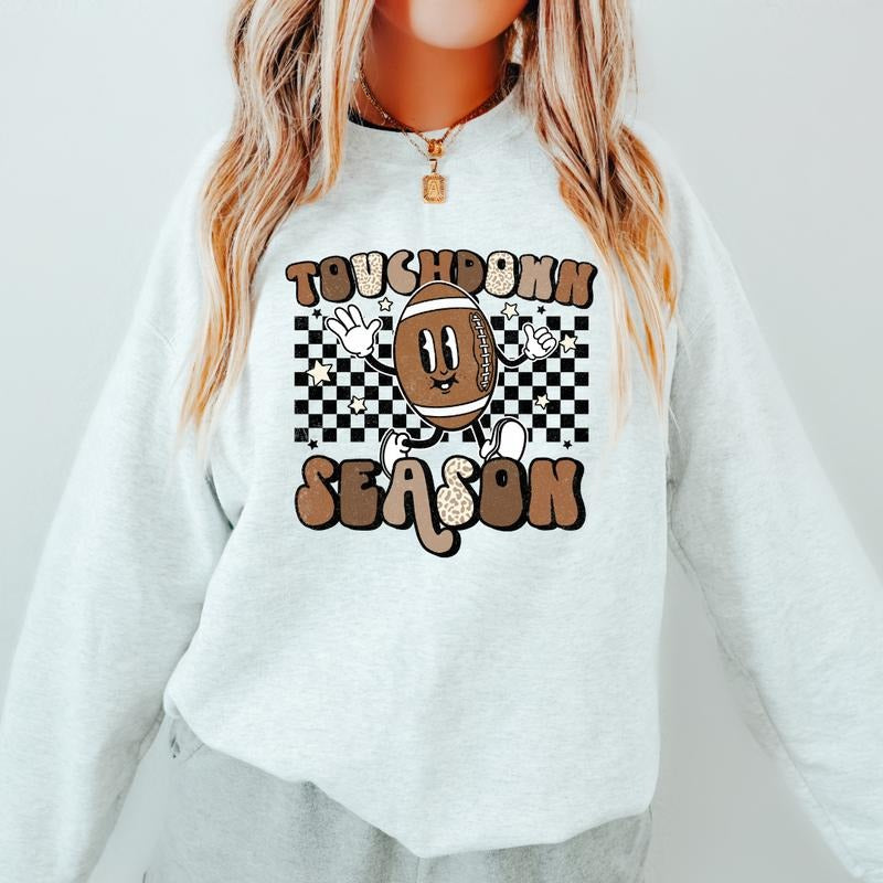 TOUCHDOWN SEASON Crewneck Sweatshirt Crewneck Sweatshirt Unisex Fit Causal Sweatshirt for Halloween Womenswear Hoodie...