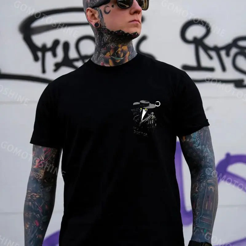 TRUST ME I'M A DOCTOR Crow Vintage Black Print T-Shirt Hoodie, Sweatshirt | WearSparks.com