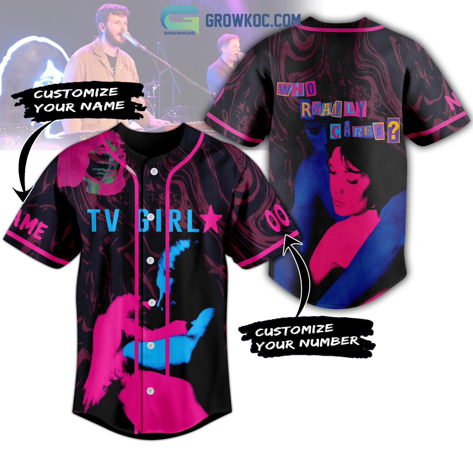 TV Girl Who Really Cares Personalized Baseball Jersey