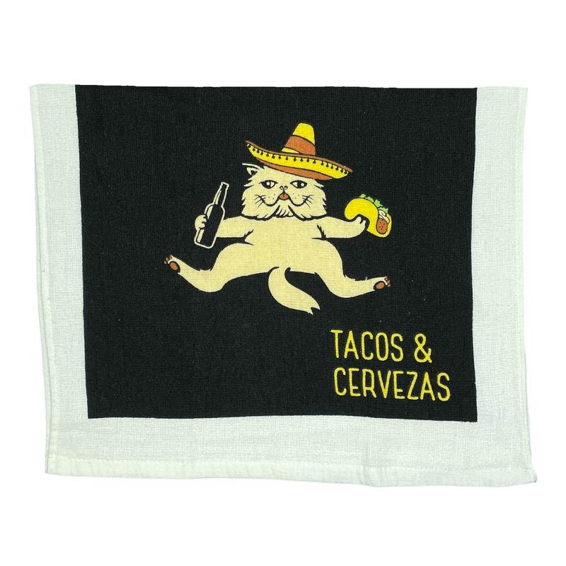 Tacos And Cervezas Funny Meixcan Food Beer Drinking Tea Towel Funny Dish Towels Soft Adsorbent Tea Towel T-Shirts,...