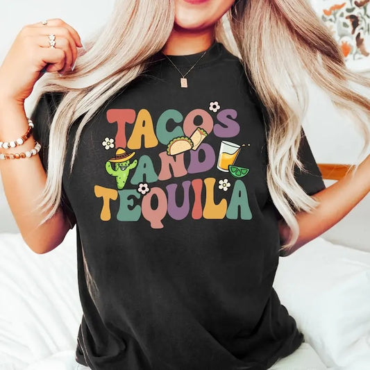 Tacos And Tequila Shirt, Margarita Shirt, Drinking Shirt, Cinco De Mayo Shirt, Spanish Party Matching Hoodie, Mexican...