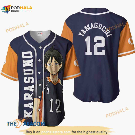 Tadashi Yamaguchi Haikyuu Anime 3D Baseball Jersey Shirt