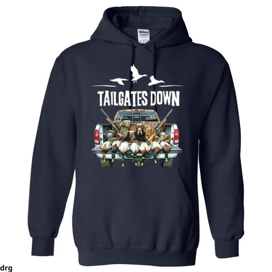 Tailgates Down Hunting Hoodie, Premium Outdoor Apparel for Duck Hunters and Dog Lovers, Comfortable and Warm Sweasthirt...