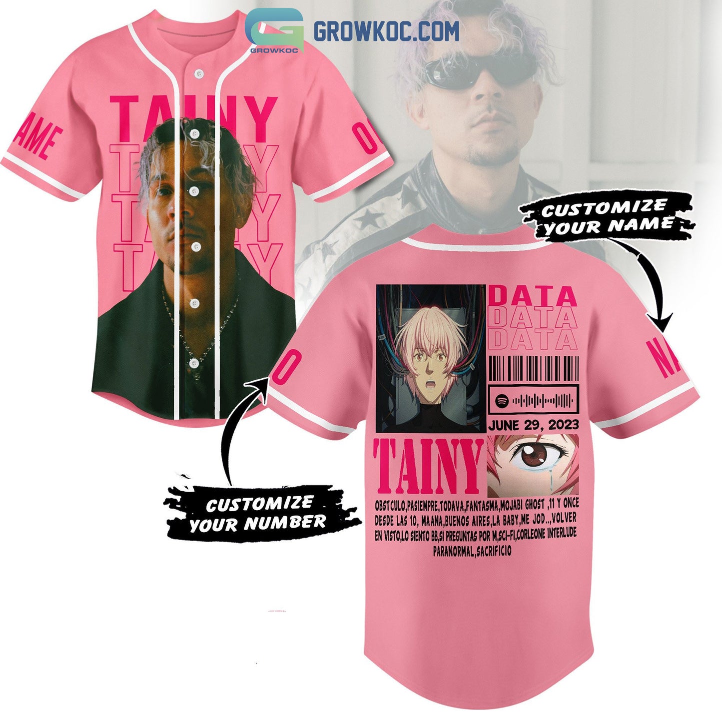 Tainy Data Personalized Baseball Jersey
