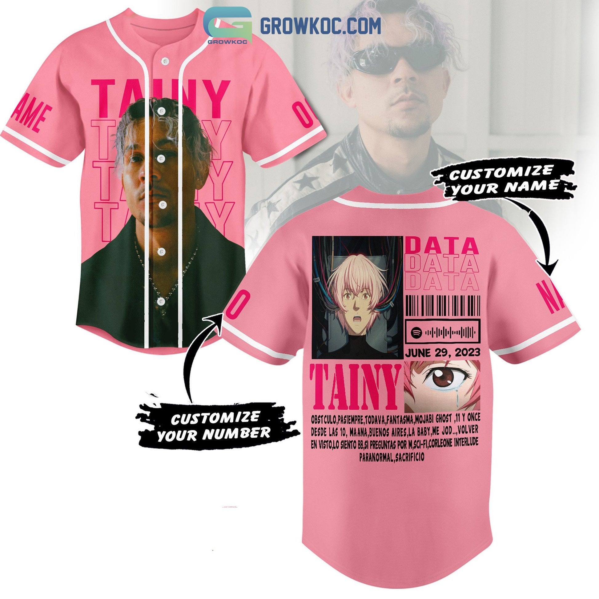 Tainy Data Personalized Baseball Jersey